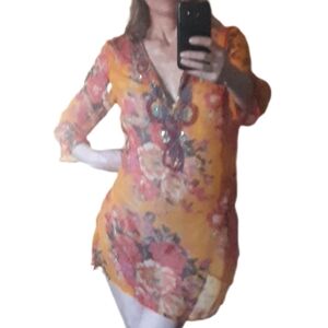 Floral Bead And Sequin Coverup